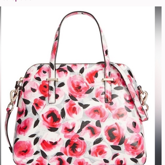 kate spade Handbags - Kate Spade Cedar Street Maise Rose Print Satchel Saffiano Leather Floral (flaws)